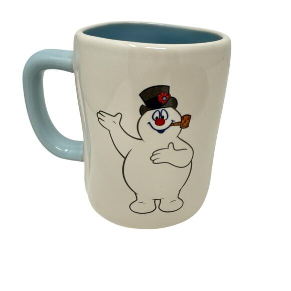 Rae Dunn HAPPY JOLLY FUN Snowman Mug Holiday Cozy Christmas Decor Collectible - Picture 3 of 9